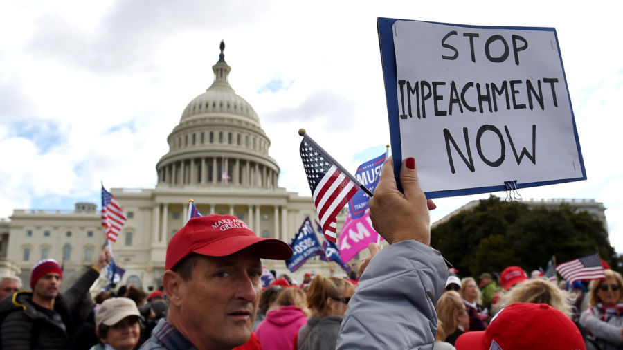 Hundreds Gather to Support President Trump in ‘Against Impeachment’ Rally