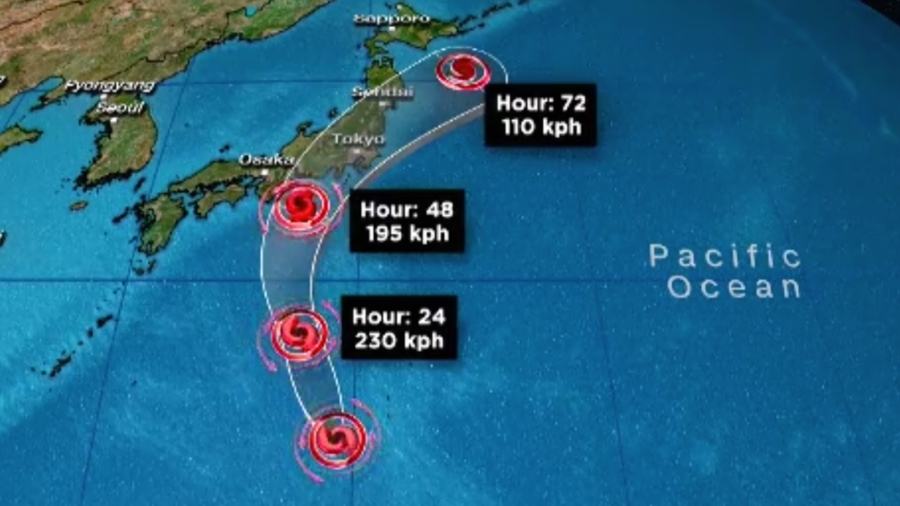 Super Typhoon on Track to Drench Japan’s Main Island