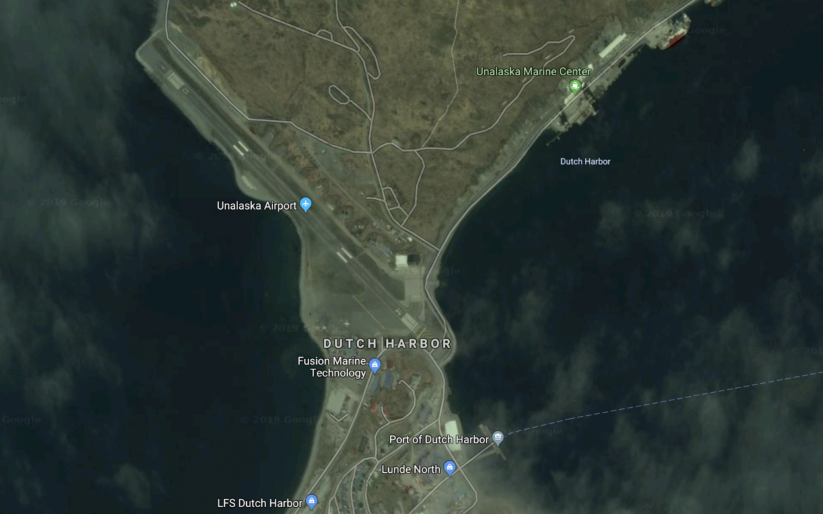 Map shows the airport in Unalaska in the Aleutian Islands. (Screenshot/Google Maps)