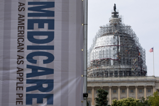 a sign supporting Medicare