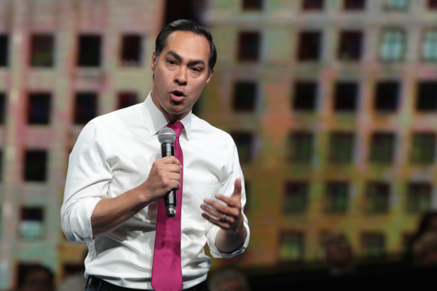 Democratic presidential candidate, former HUD Secretary Julián Castro speaks at the Liberty and Justice Celebration at the Wells Fargo Arena in Des Moines, Iowa on Nov. 1, 2019. (Scott Olson/Getty Images)