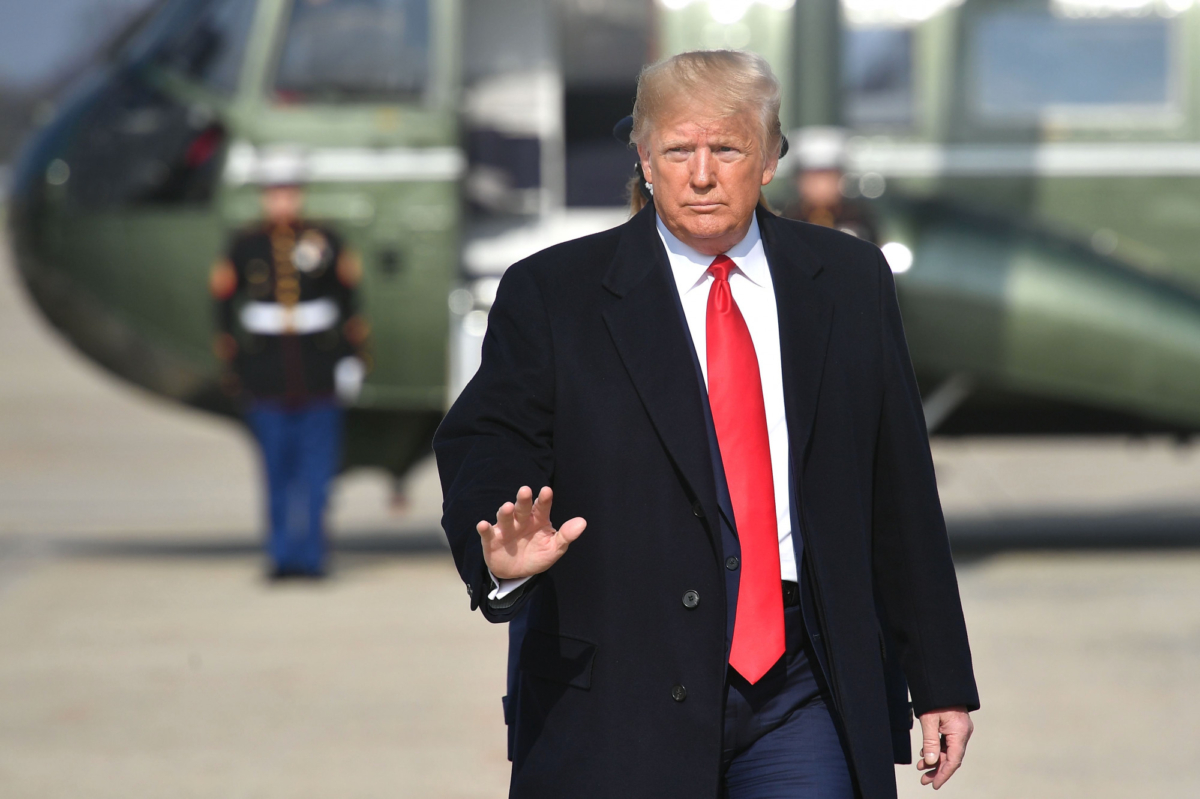 President Donald Trump makes his way to board Air Force One before departing from Andrews Air Force Base in Maryland on Nov. 20, 2019. (Mandel Ngan/AFP via Getty Images)