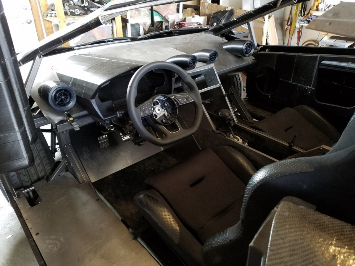 A family from Erie, Colorado 3D-printed their favorite car: a Lamborghini Aventador. (Courtesy of Sterling Backus)