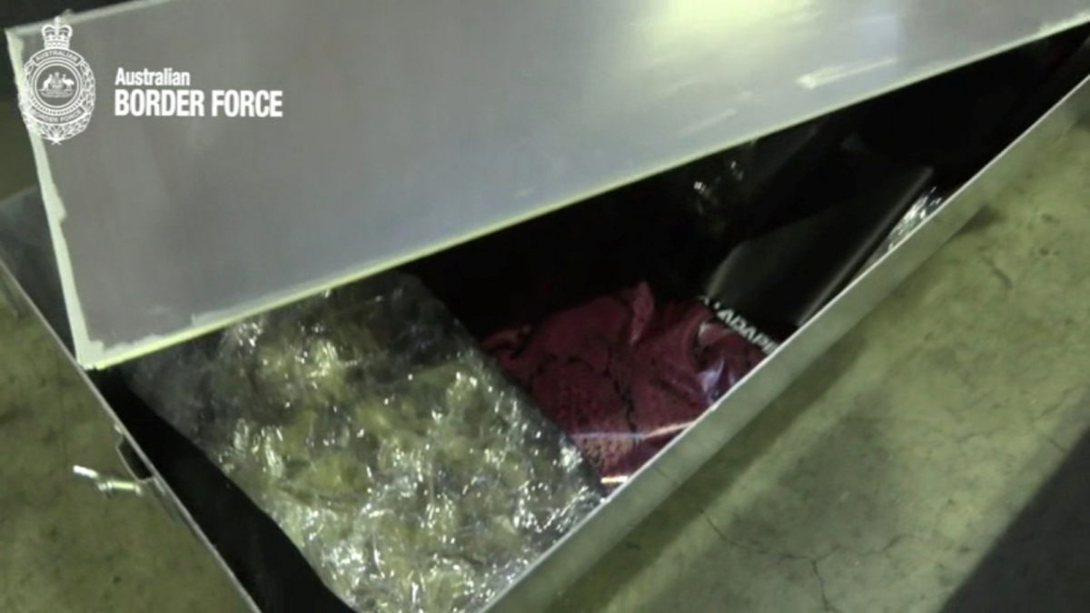 Still image from an Australian Border Force handout video released on Dec. 17, 2019 shows some of the seized 645kg of MDMA, in Sydney, Australia July 2019. (AUSTRALIAN BORDER FORCE/Handout via REUTERS)