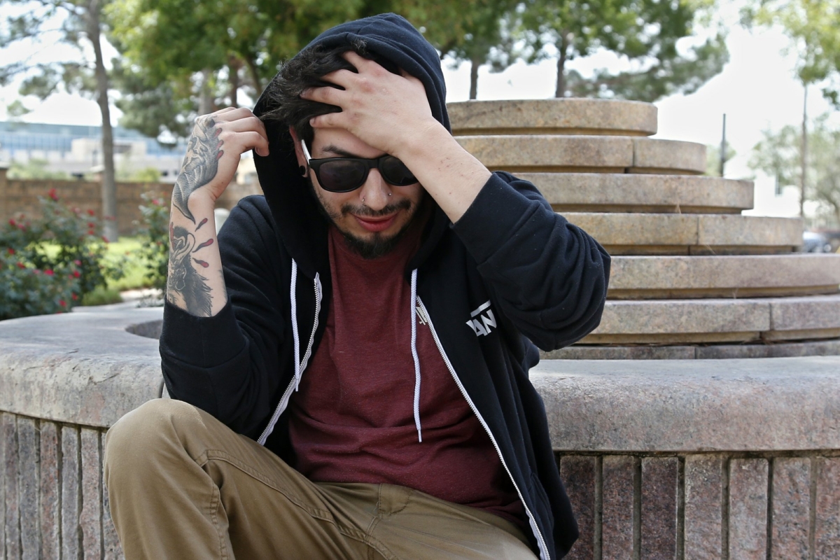 Daniel Munoz talks about his experience being injured in the Aug. 31 shooting incident during an interview in a park in Odessa, Texas, on Sept. 1, 2019. (Sue Ogrocki/AP Photo)