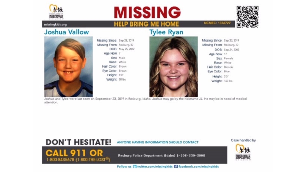 Joshua Vallow, 7, and his sister Tylee Ryan, 17. (Rexburg Police Department)