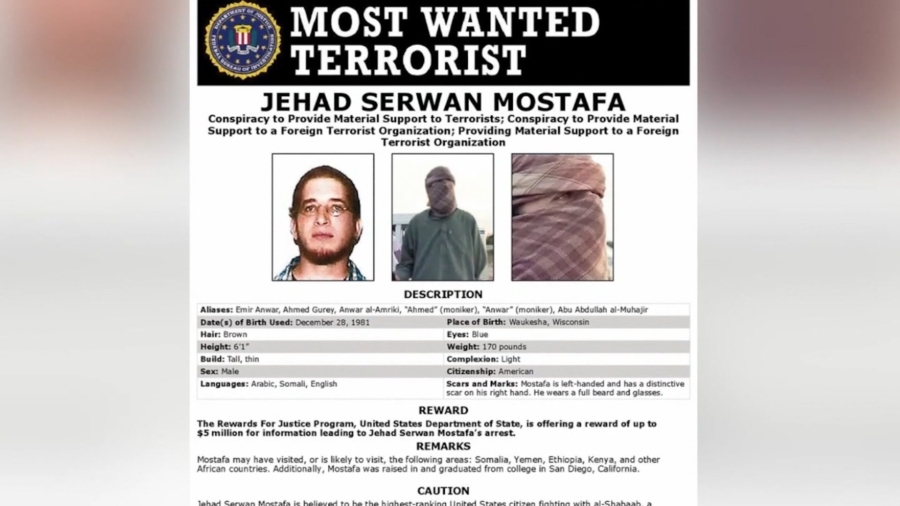 FBI Offers $5 Million to Find US Citizen on Most Wanted Terrorist List
