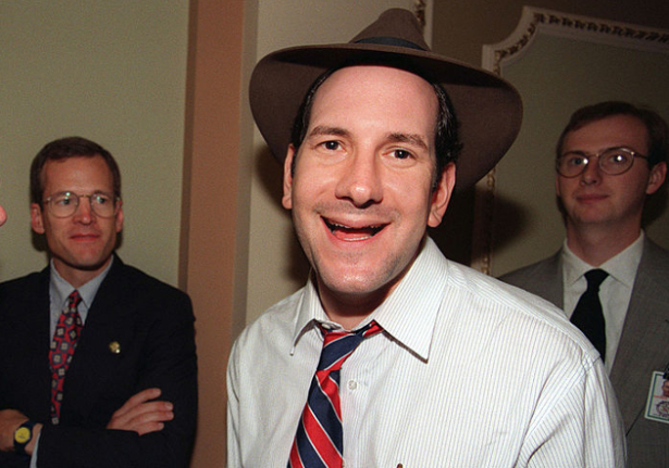 Matt Drudge, journalist, and owner of Drudge Report on Capitol Hill on Oct. 8, 1998. (Stephen Jaffe/AFP/Getty Images)
