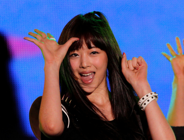 Member of South Korean girl-band 'f(x)' Sulli performs during the 3rd Incheon Korean Music Wave concert in Incheon, west of Seoul, South Korea on Aug. 13, 2011. (Jo Yong-Hak/Reuters)
