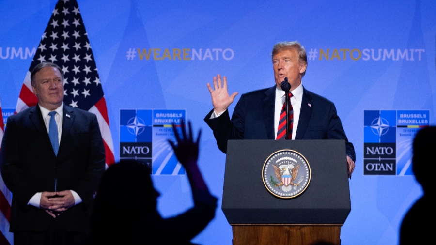 Trump, Pompeo Fault Democrats for Having Impeachment Hearings During NATO Meetings