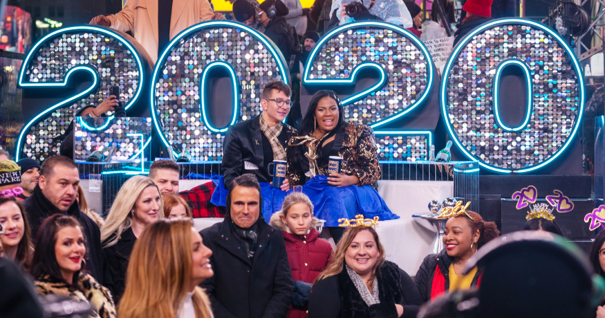 Revelers at Times Square during the New Year's Eve celebration on Dec. 31, 2019 in New York City. (David Dee Delgado/Getty Images)