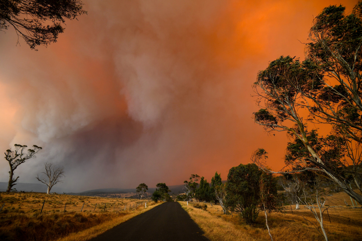 Ember and thick smoke from bushfires reach Braemar Bay in New South Wales, Australia, on Jan. 4, 2020. (Saeed Khan/AFP via Getty Images)