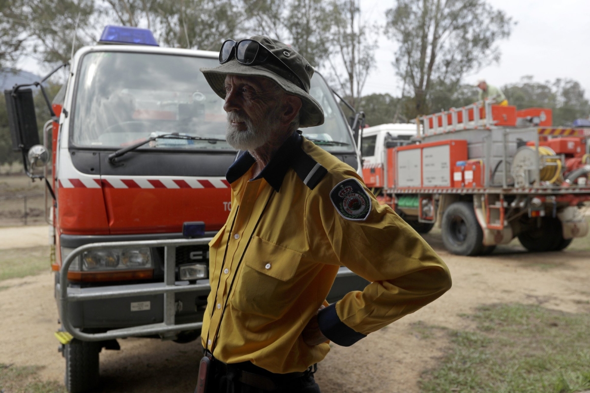 Volunteer firefighter John Nightingale talks about their planned defense against the fire near Towamba, Australia on Jan. 10, 2020. (Rick Rycroft/AP Photo)
