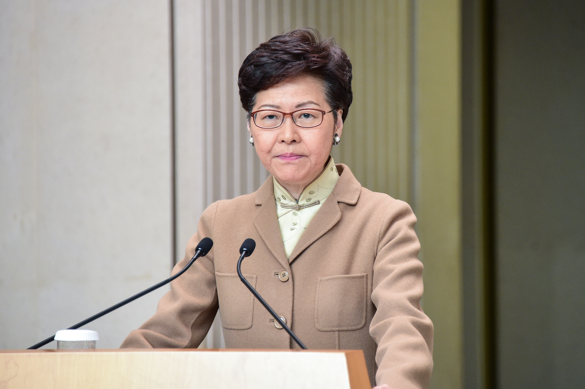 Hong Kong Leader Carrie Lam Commits to Work Closely With New Beijing Envoy