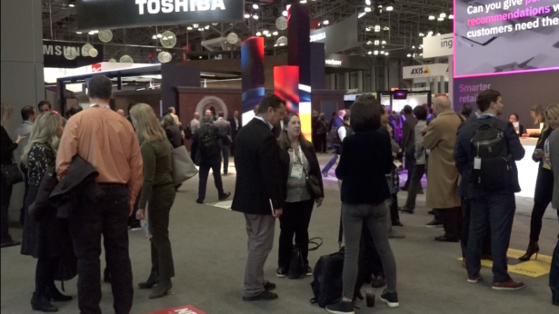 People walk around at the National Retail Federation Expo in New York City on Jan. 13, 2020. (Don Tran/NTD).