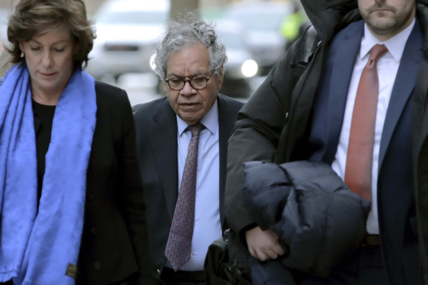 Insys Therapeutics founder John Kapoor arrives for sentencing at the federal court in Boston on Jan. 23, 2020. (Charles Krupa/AP)