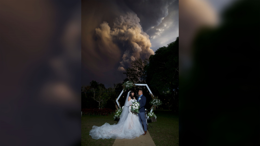 A Couple Got Married in the Philippines While a Volcano Erupted in the Background