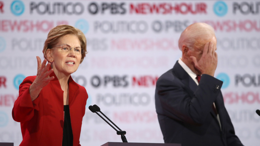 Warren Presents a Bankruptcy Plan Distancing Her From Biden
