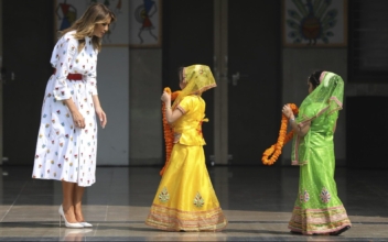 Melania Trump Visits ‘Happiness’ Class at Indian School