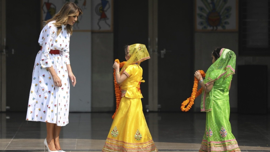 Melania Trump Visits ‘Happiness’ Class at Indian School