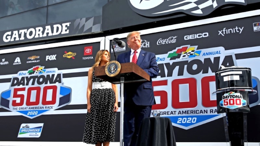 Trump Celebrates Patriotism at Daytona 500, Takes Laps Around Track
