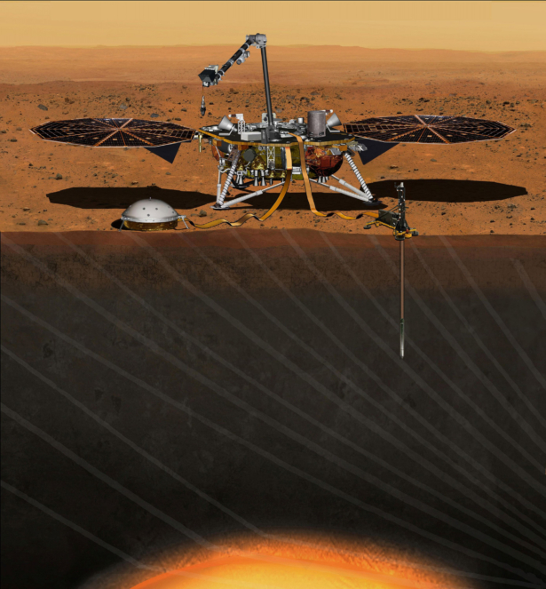 The NASA Martian lander InSight dedicated to investigating the deep interior of Mars is seen in an undated artist's rendering. (NASA/JPL-Caltech/Handout via Reuters)