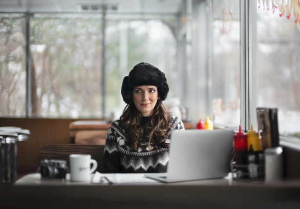 Winona Ryder in a scene from Squarespace’s 2020 Super Bowl NFL football spot. (Squarespace via AP)