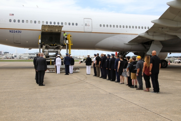 The repatriation ceremony -U.S. firefighters-killed in AUS