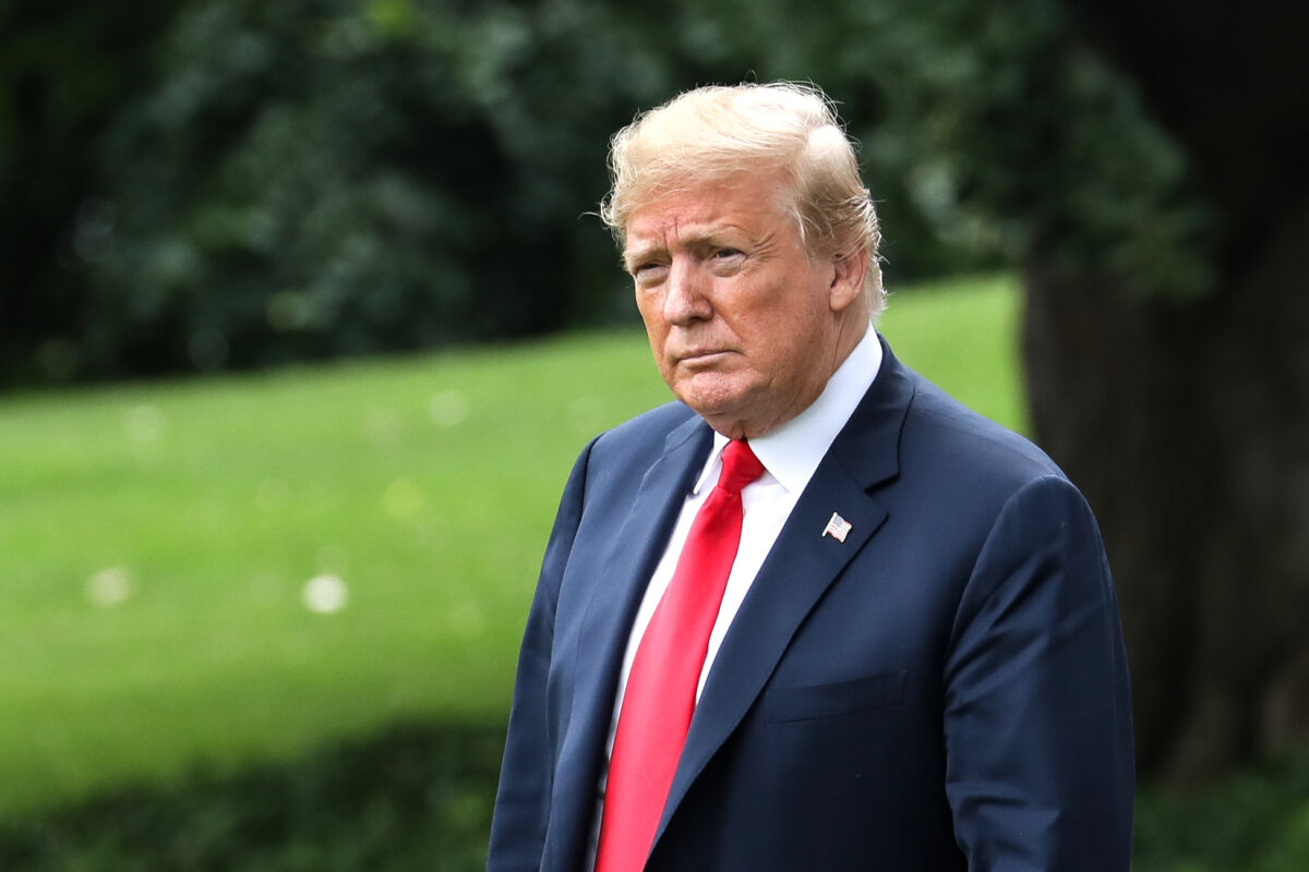 President Donald Trump outside the White House in a file photograph. (Samira Bouaou/The Epoch Times)