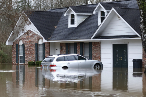 Water from the Pearl River floods this northeast Jackson, Miss., on Feb. 16, 2020. (Rogelio V. Solis/AP Photo)
