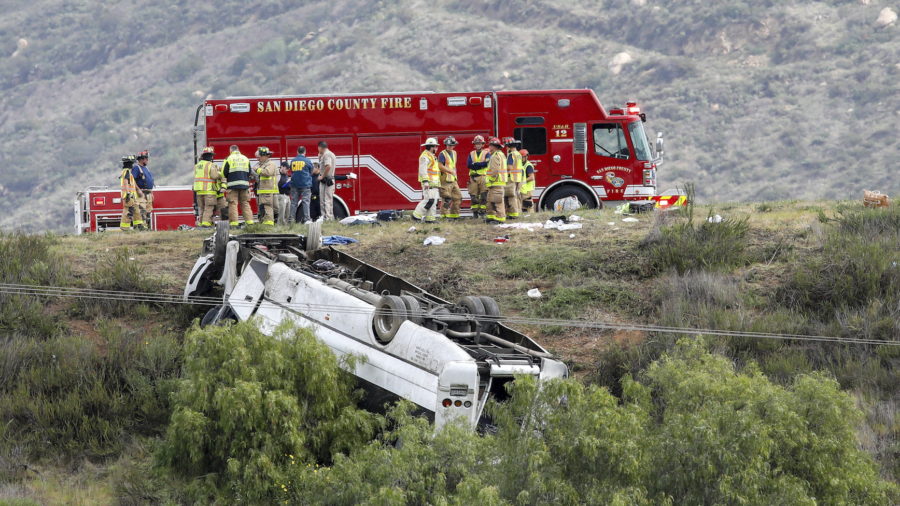 Charter Bus Rollover Kills 3, Injures 18 Outside San Diego