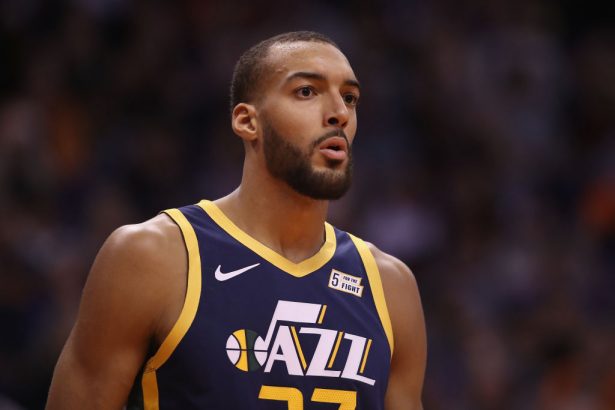 Rudy Gobert #27 of the Utah Jazz reacts during the first half of the NBA game against the Phoenix Suns in Phoenix, Arizona on Oct. 28, 2019. Gobert was the first NBA player to be tested positive for the CCP virus on March 11, the same day ESPN reporter Doris Burke fell ill. (Christian Petersen/Getty Images)