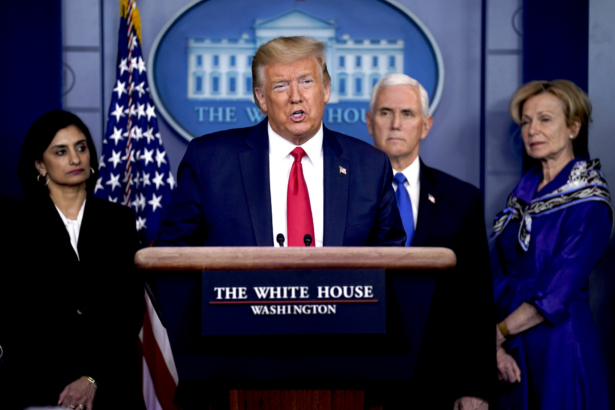 President Donald Trump speaks during press briefing with the Coronavirus Task Force, at the White House in Washington on March 18, 2020. (Evan Vucci/AP Photo)