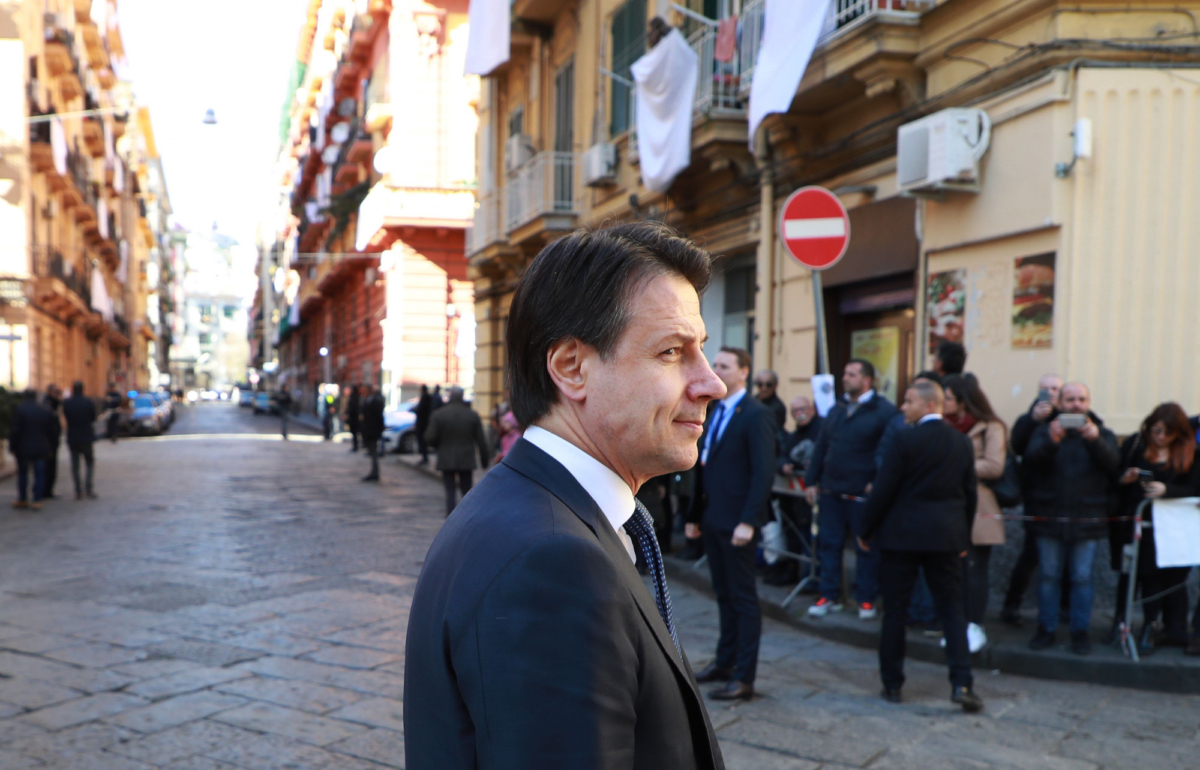 Italy's Prime Minister Giuseppe Conte speaks during a press conference held at Chigi Palace, Rome, Italy, on March 4, 2020. (Tiziana Fabi/AFP via Getty Images)