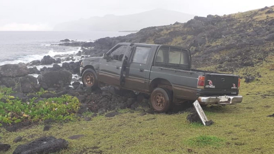 Easter Island Moai Statue Destroyed by Truck