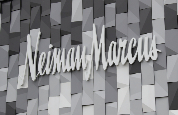 A general view of the Neiman Marcus sign as photographed in Garden City, N.Y., on March 20, 2020. (Bruce Bennett/Getty Images)