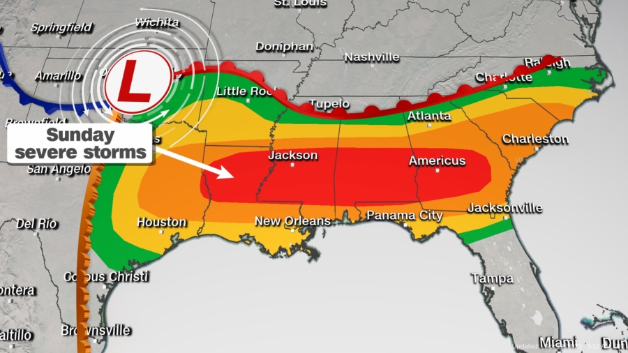 Southeast Is Getting Hit by Another Round of Severe Storms and Possible Tornadoes