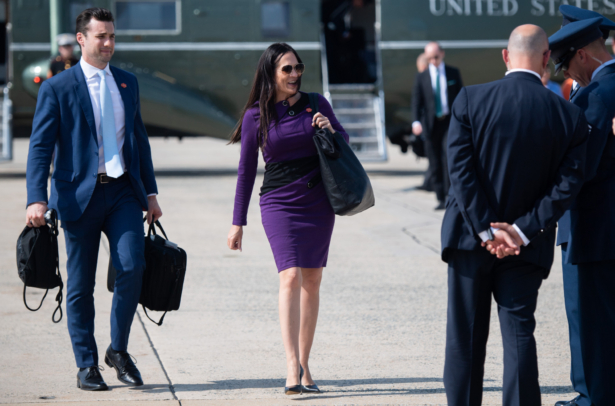White House Press Secretary Stephanie Grisham walks to board Air Force One prior to departure with US President Donald Trump from Joint Base Andrews in Maryland, on Aug. 1, 2019. (Saul Loeb/AFP via Getty Images)