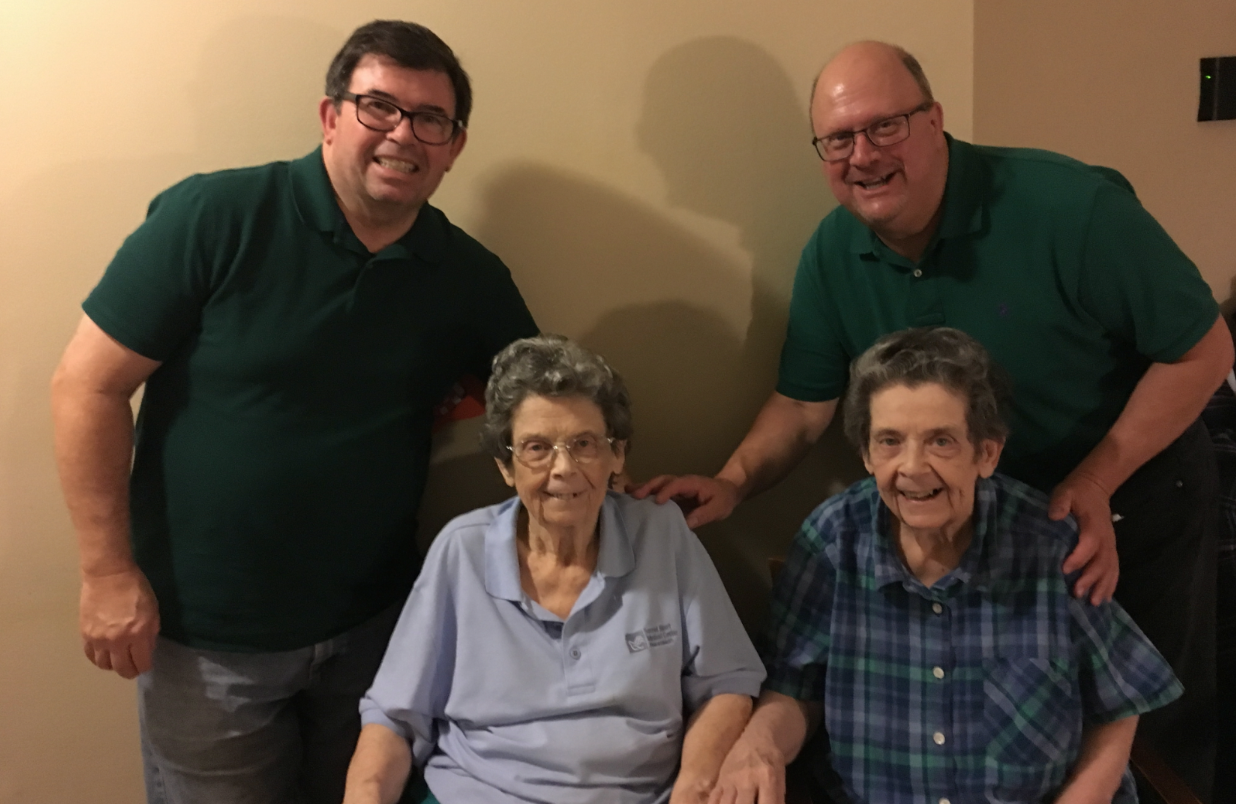 Richard Joyce (top L) and Ray Bodine (top R) with Lauretta Joyce (bottom L) and Lenora Joyce (bottom R) in 2018. (Ray Bodine)