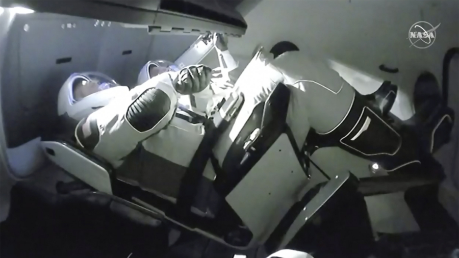 NASA Astronauts Disembark SpaceX’s Crew Dragon and Board Space Station