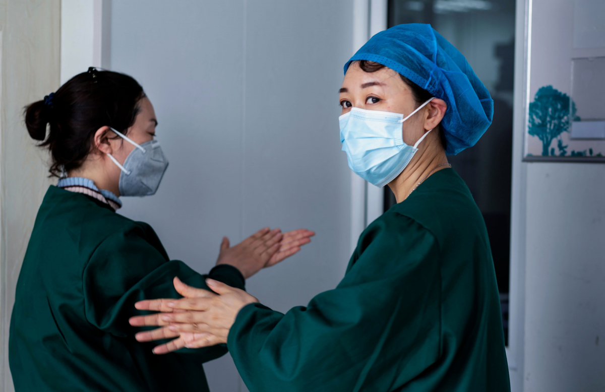 medical staff working on nucleic acid te