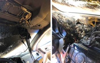 Illinois Fire Department Shares Pictures of Car That Reportedly Caught Fire Due to Bottle of Hand Sanitizer
