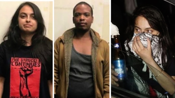 Urooj Rahman, (L), Colinford Mattis (C), and were charged with arson, use of explosives to commit a felony, and making or possessing a destructive device for allegedly throwing Molotov cocktails at an NYPD vehicle. (US Attorney's Office-Eastern District of New York)