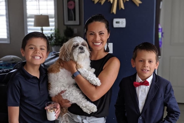 Sandra Ang (C) and her two sons, 10-year-old Ezra (L) and 8-year-old Seth in a file photo. (GoFundMe)