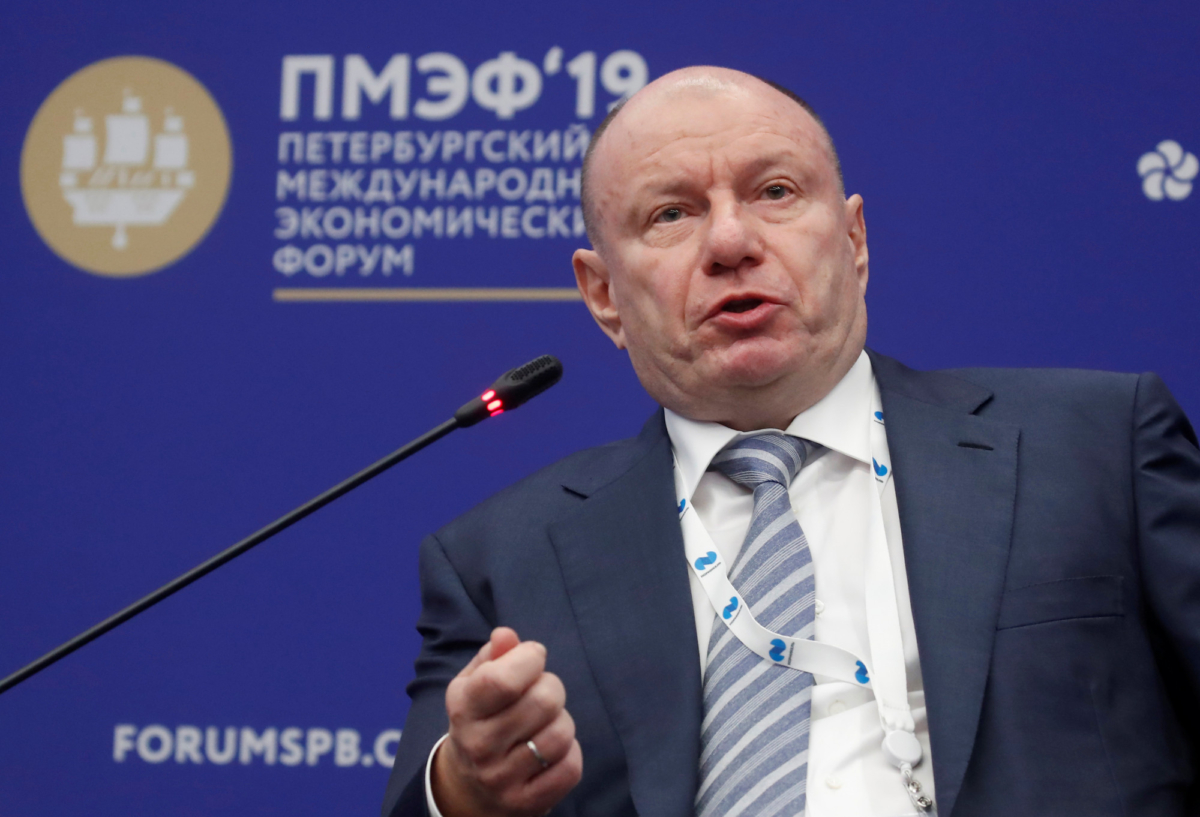 President and Chairman of the Board of MMC Norilsk Nickel Vladimir Potanin attends a session of the St. Petersburg International Economic Forum (SPIEF), Russia, on June 6, 2019. (Maxim Shemetov/File Photo/Reuters)