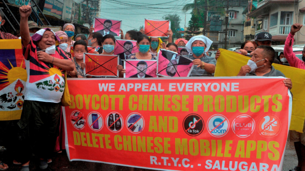 anti-China demonstration India 1