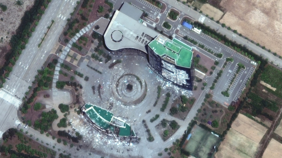 North Korea Seen Reinstalling Border Loudspeakers; Satellite Photos Show Liaison Office Damaged