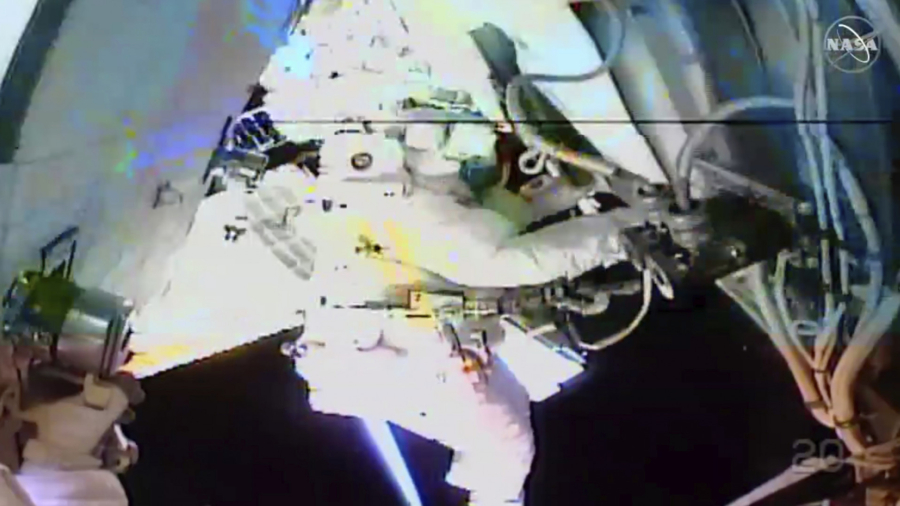 Spacewalking Astronauts Closing in on Final Battery Swaps