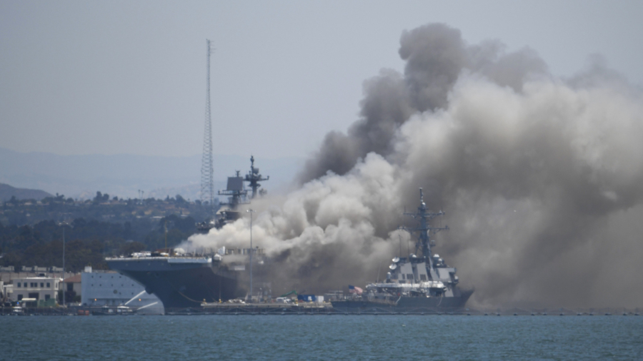 18 Injured in Fire Aboard Ship at Naval Base San Diego