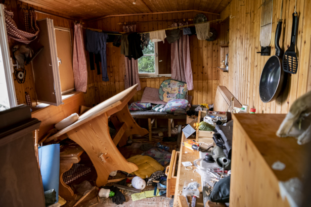 The hut in which fugitive Yves Rausch sought shelter stands on the town outskirts in Oppenau, Germany, on July 17, 2020. (Alexander Scheuber/Getty Images)